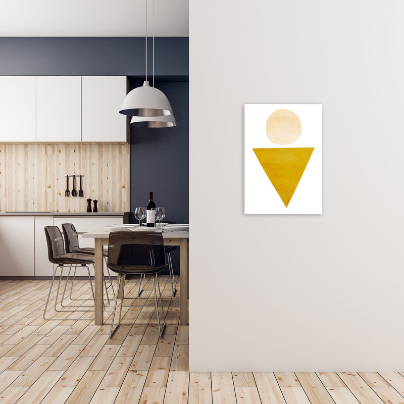 Yellow Triangle and Circle Original A2 Black Frame