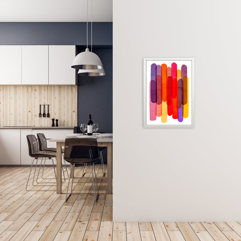 Colorful Abstract Wall Art Print A2 Oak Frame