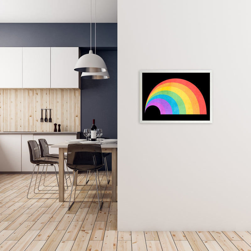 Rainbow and Black Horizontal Wall A2 Oak Frame
