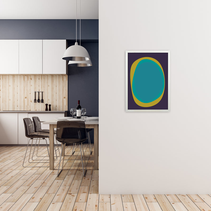 Colourful Bright Abstract Wall Art Print A A2 Oak Frame