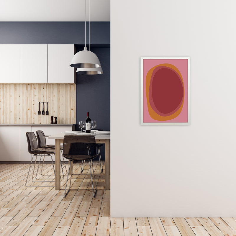 Colourful Bright Abstract Wall Art Print B A2 Oak Frame