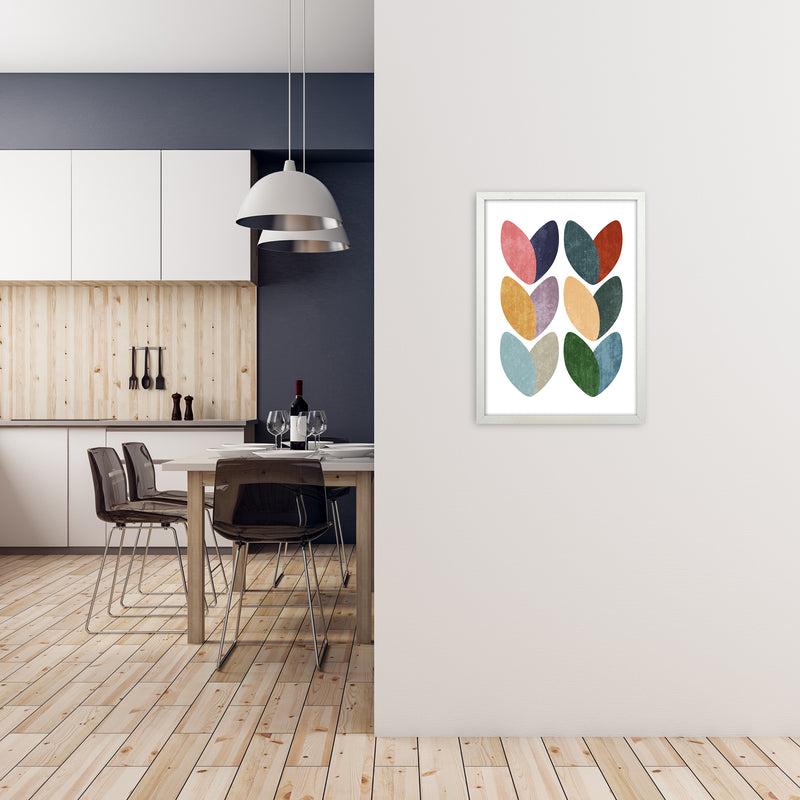 Scandinavian Hearts Wall Art Print C A2 Oak Frame