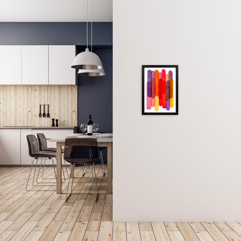 Colorful Abstract Wall Art Print A3 White Frame