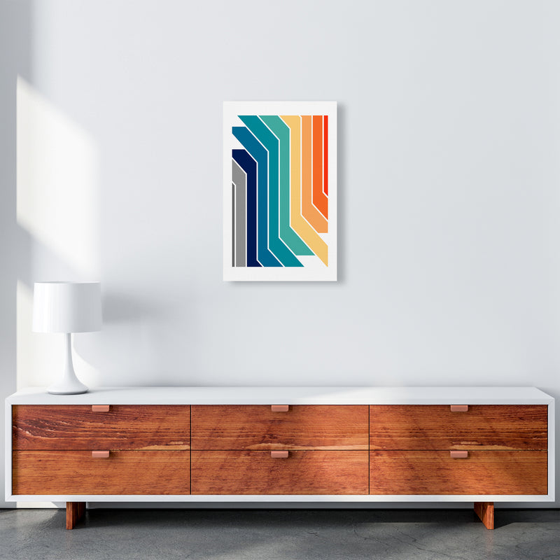 Modern Rainbow Stripes Original2 A3 Canvas