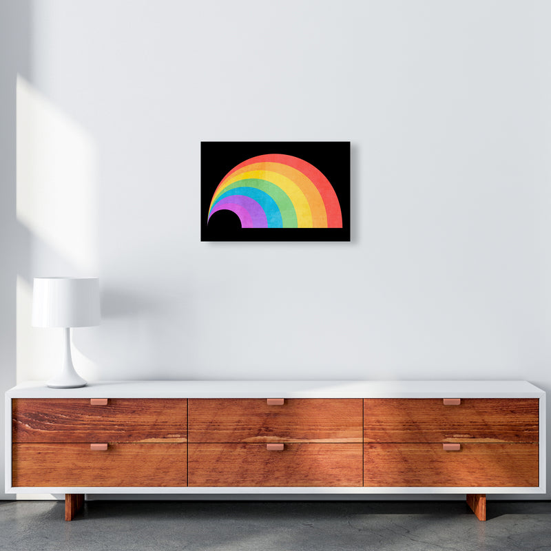 Rainbow and Black Horizontal Wall A3 Canvas