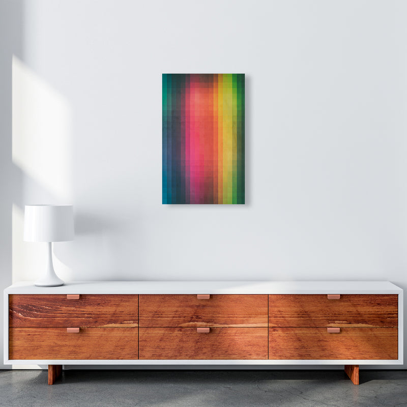 Rainbow Pixel Art Original A3 Canvas
