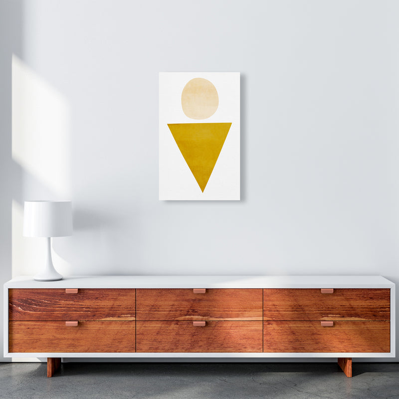 Yellow Triangle and Circle Original A3 Canvas
