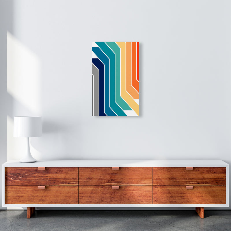Modern Rainbow Stripes B A3 Canvas