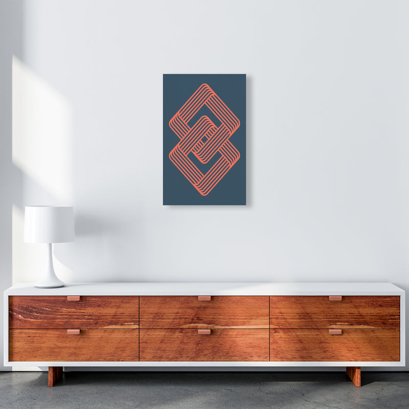 Blue and Red Geometric Wall Art Print A A3 Canvas