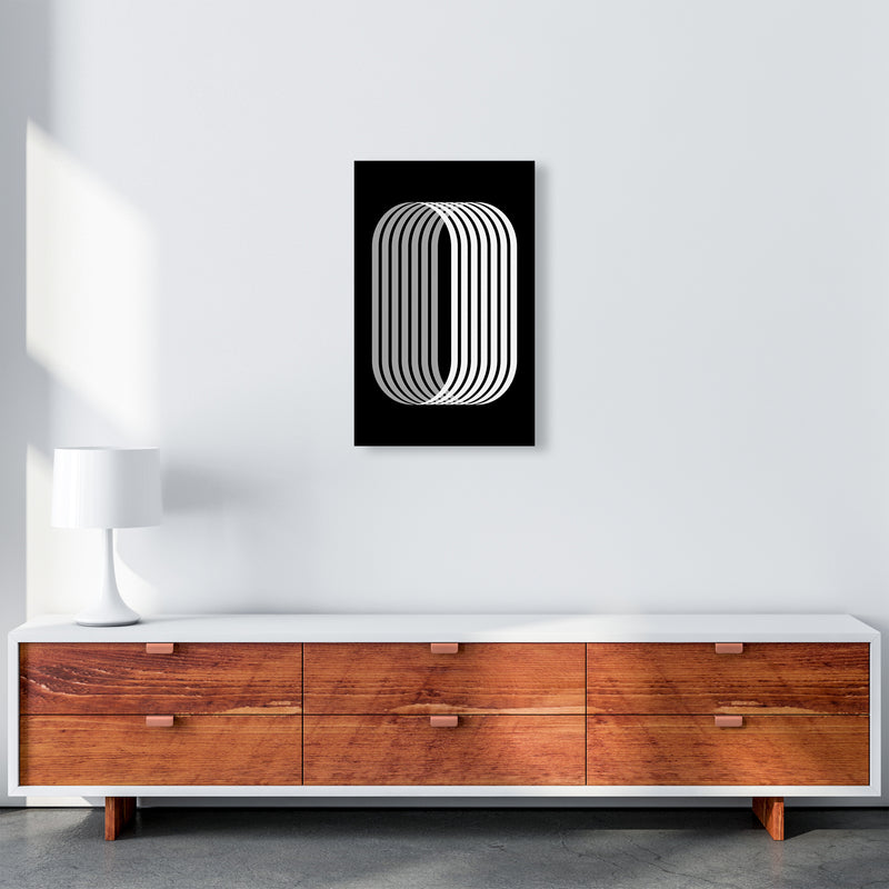 Abstract Modern Black and White Shape Original A3 Canvas