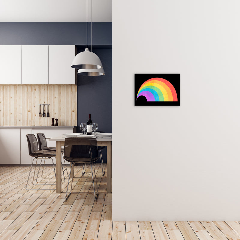 Rainbow and Black Horizontal Wall A3 Black Frame