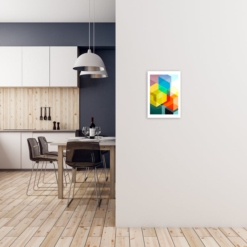 Bright Colourful Abstract Print A A3 Black Frame