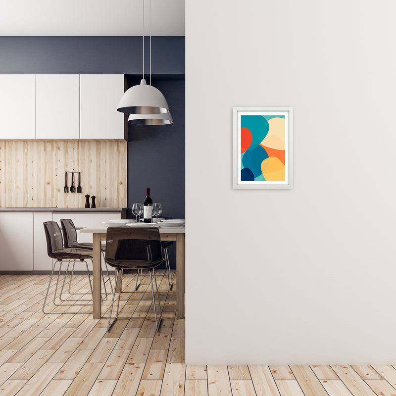 Abstract Multicolour Design Original A3 Oak Frame