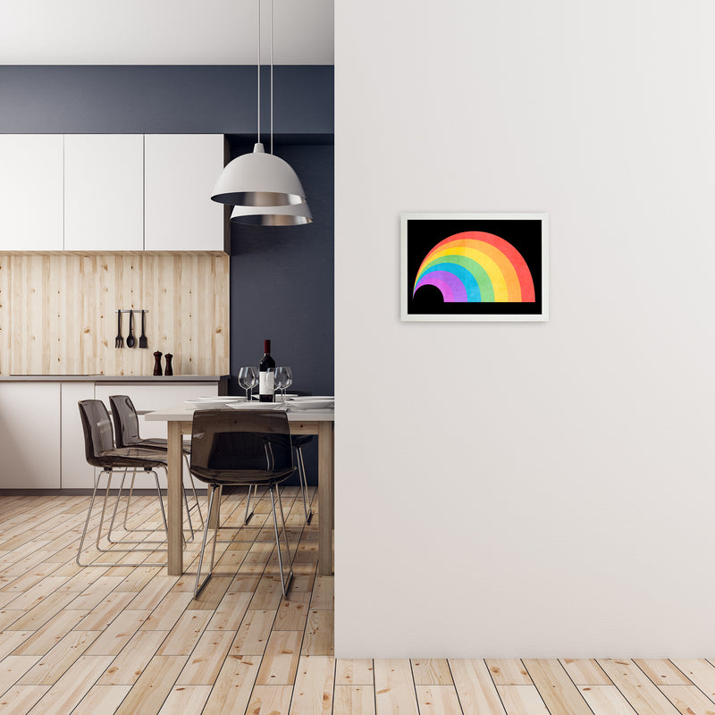 Rainbow and Black Horizontal Wall A3 Oak Frame