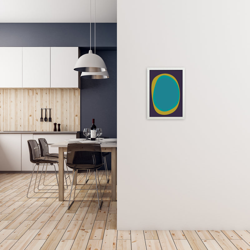 Colourful Bright Abstract Wall Art Print A A3 Oak Frame
