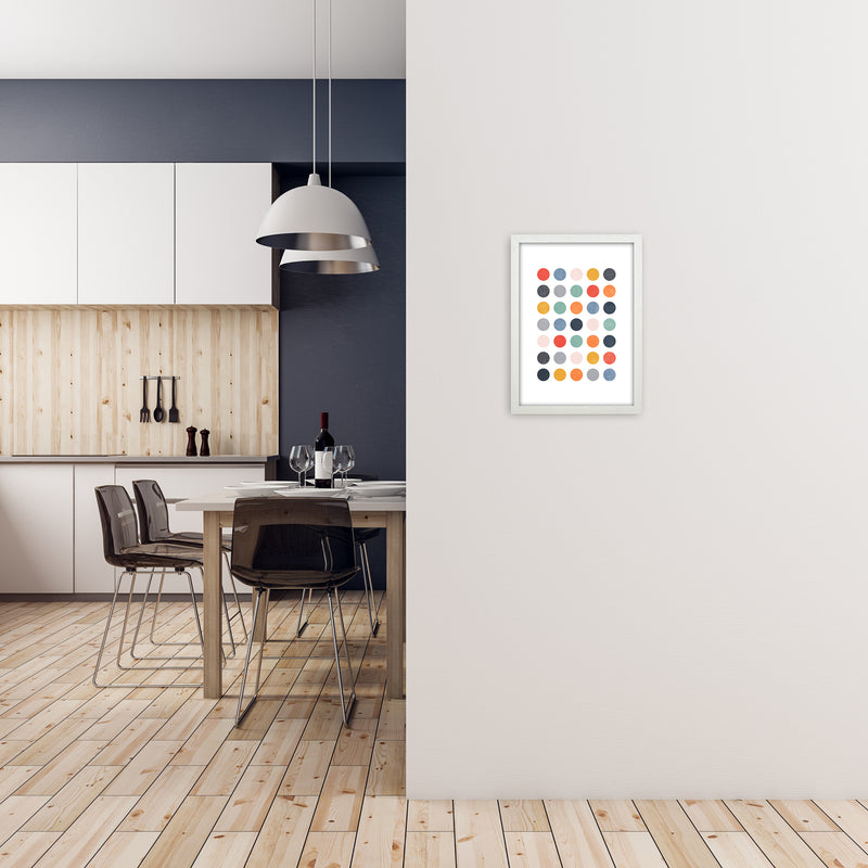 Scandi Dots Texture Print Original A3 Oak Frame