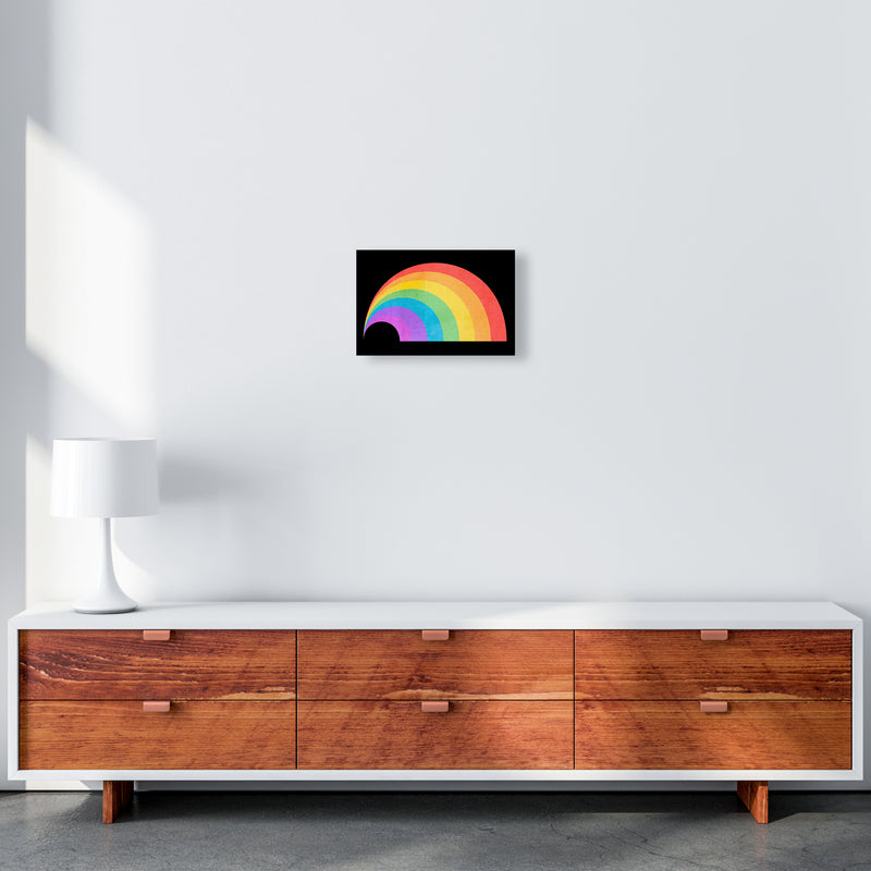 Rainbow and Black Horizontal Wall A4 Canvas