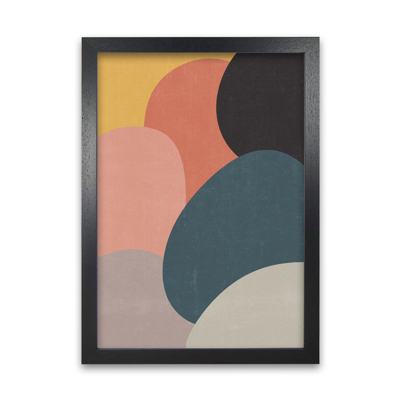 Colorful Abstract Shapes Original Black Grain