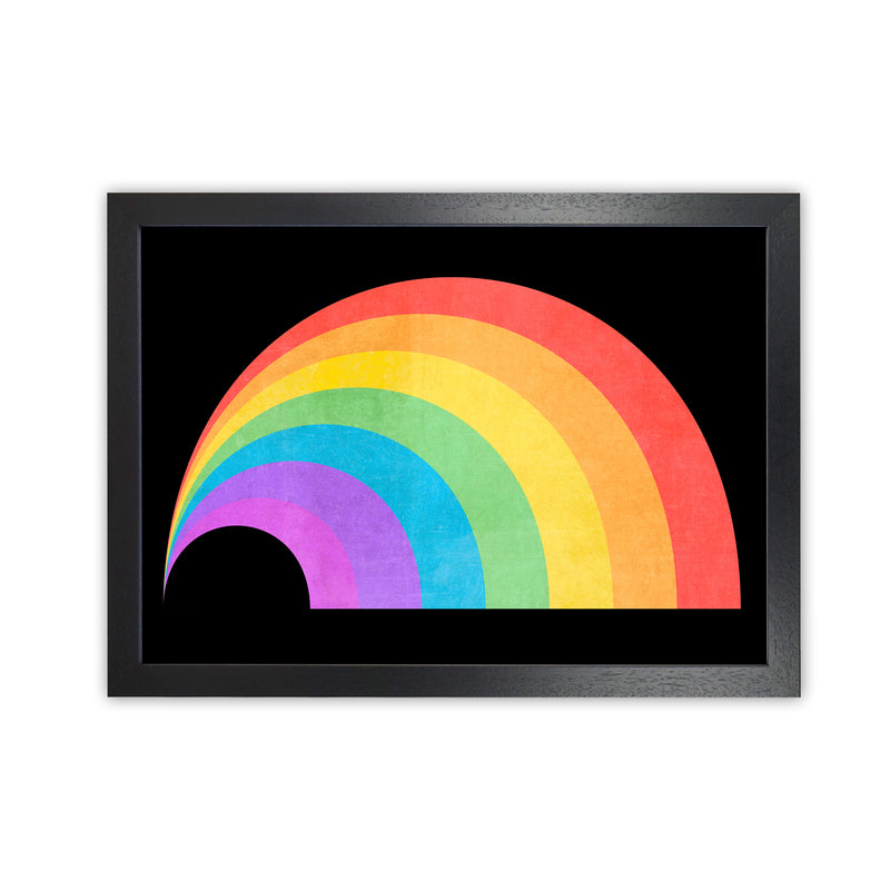 Rainbow and Black Horizontal Wall Black Grain