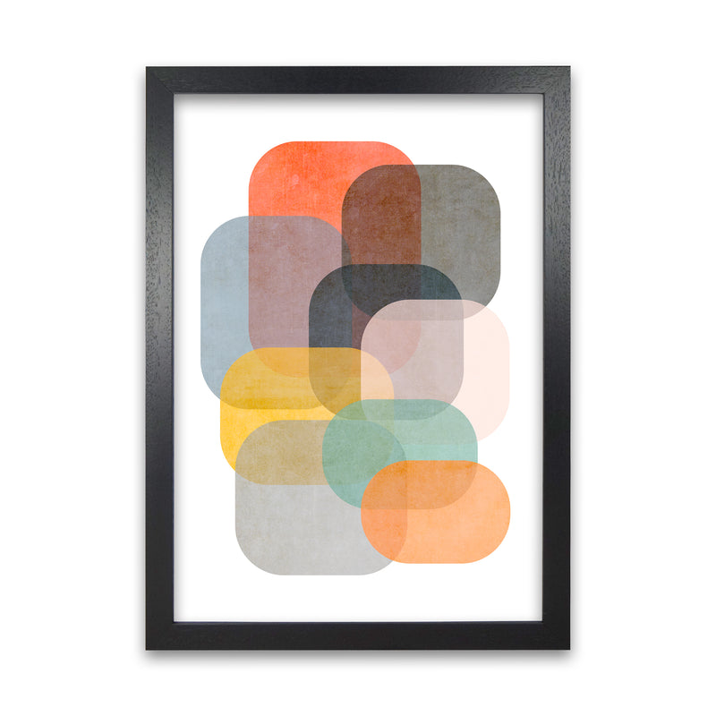 Colourful Abstract Shapes Wall Art A Black Grain