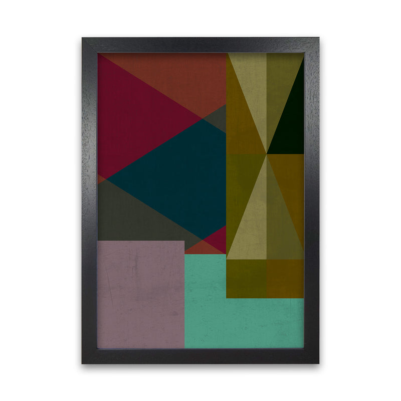 Dark Colourful Abstract Print A Black Grain