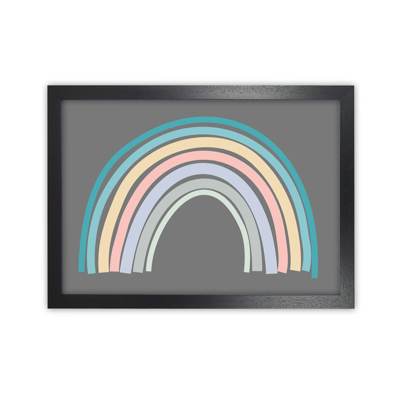 Multicolour Rainbow on Grey Original Black Grain