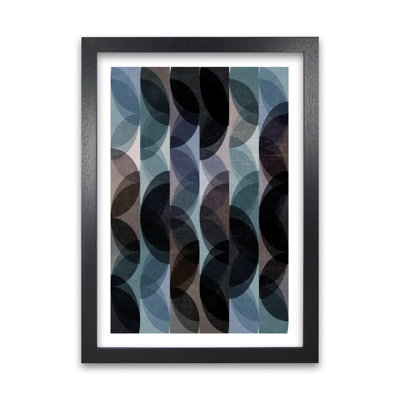 Set of 2 Blue Colourful Abstract Wall Art B A1 Black Grain Frame