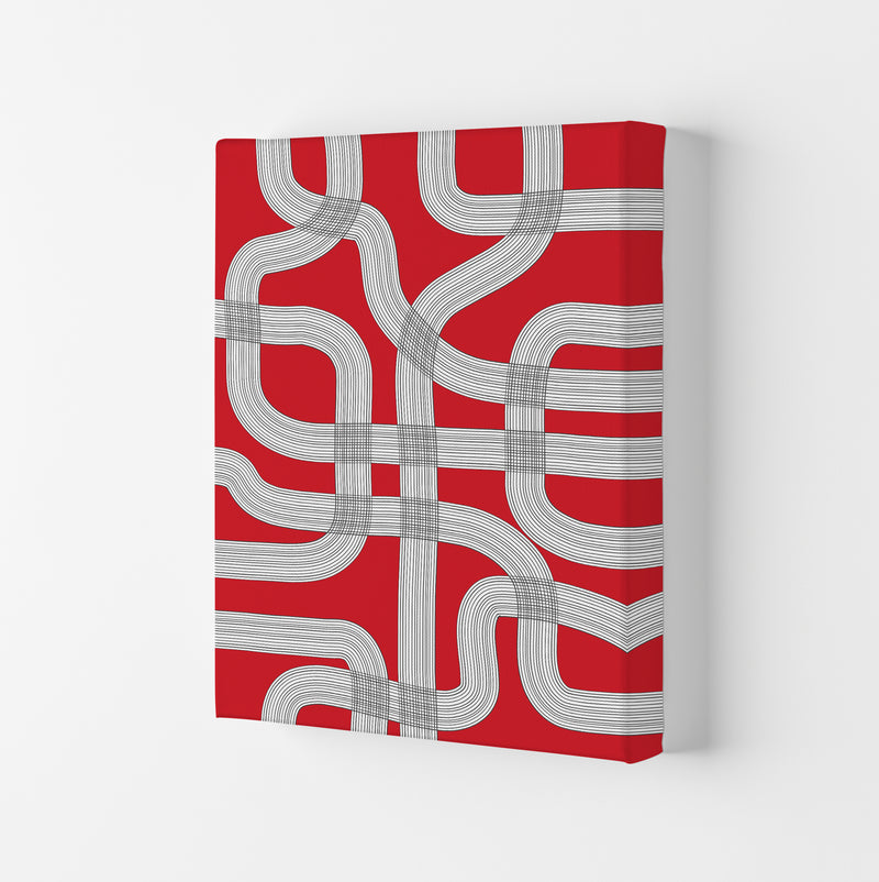 Red Black and White Abstract Canvas