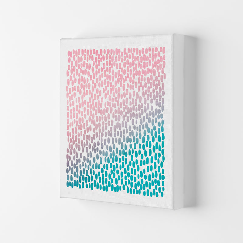 Pink and Blue Abstract Dots Canvas