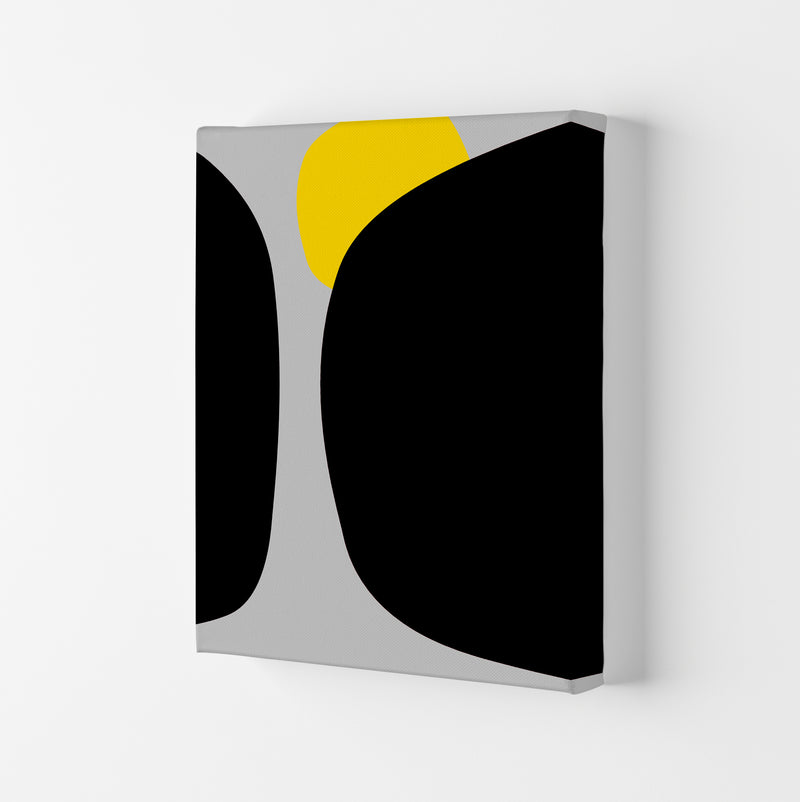 Abstract Black Shapes with Yellow Original B Art Print by Print Punk Studio Canvas