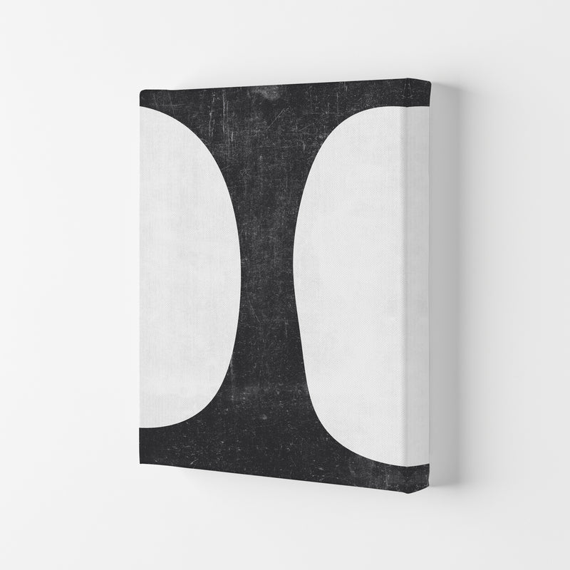 Mid Century Black and White Grunge Wall Art A Canvas