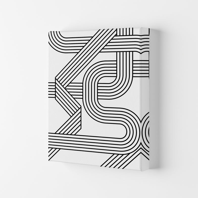Black and White Geometric Patterns A Canvas