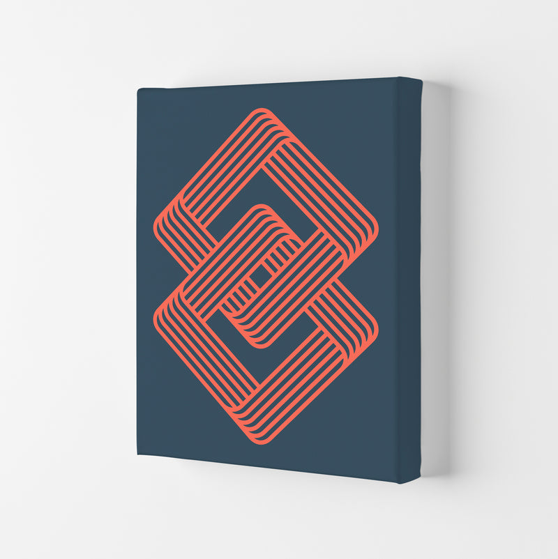 Blue and Red Geometric Wall Art Print A Canvas