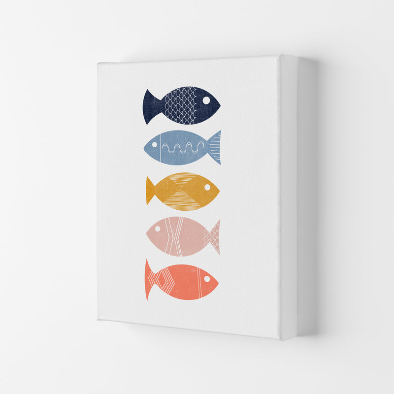 Scandinavian Geometric Print Fish A Canvas