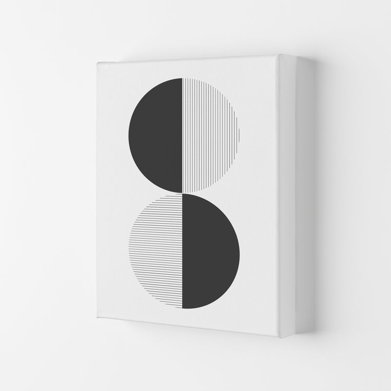 Black and White Geometric Circles Canvas