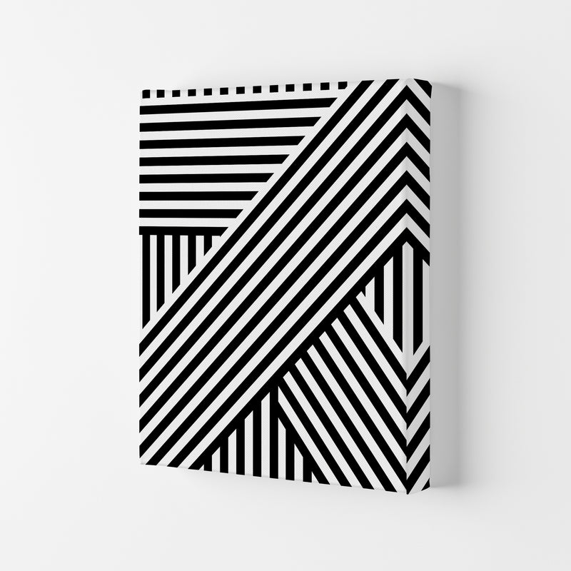 Black and White Large Stripes Canvas