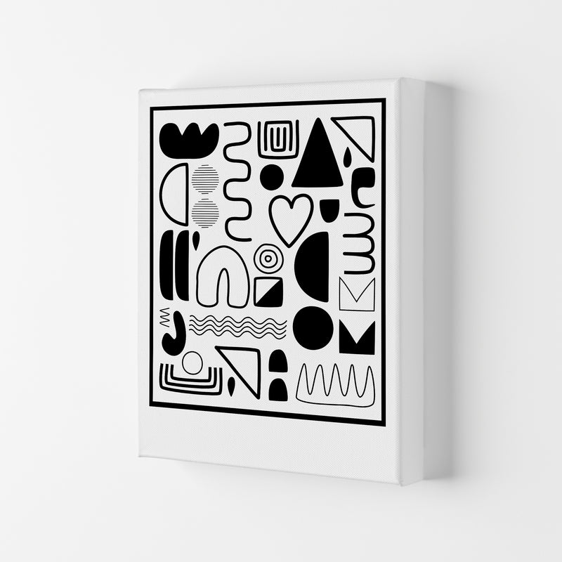 Black and White Scandinavian Shapes Canvas
