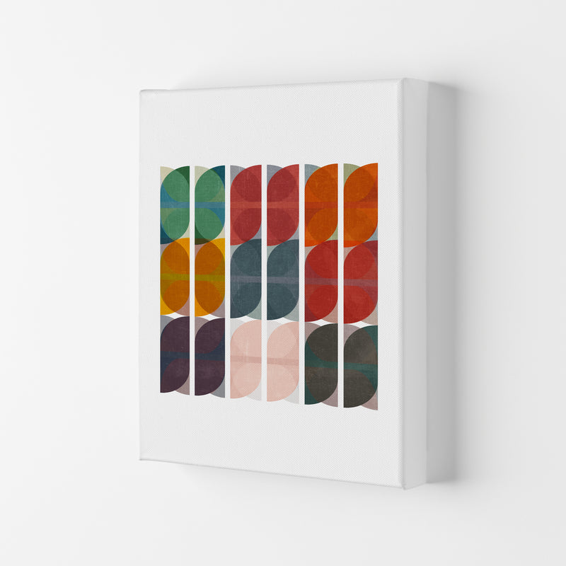 Mid Century Colourful Abstract Art Print A Canvas