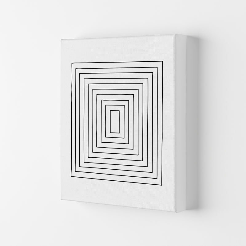 Geometric Set of 2 Black and White  Print B Canvas