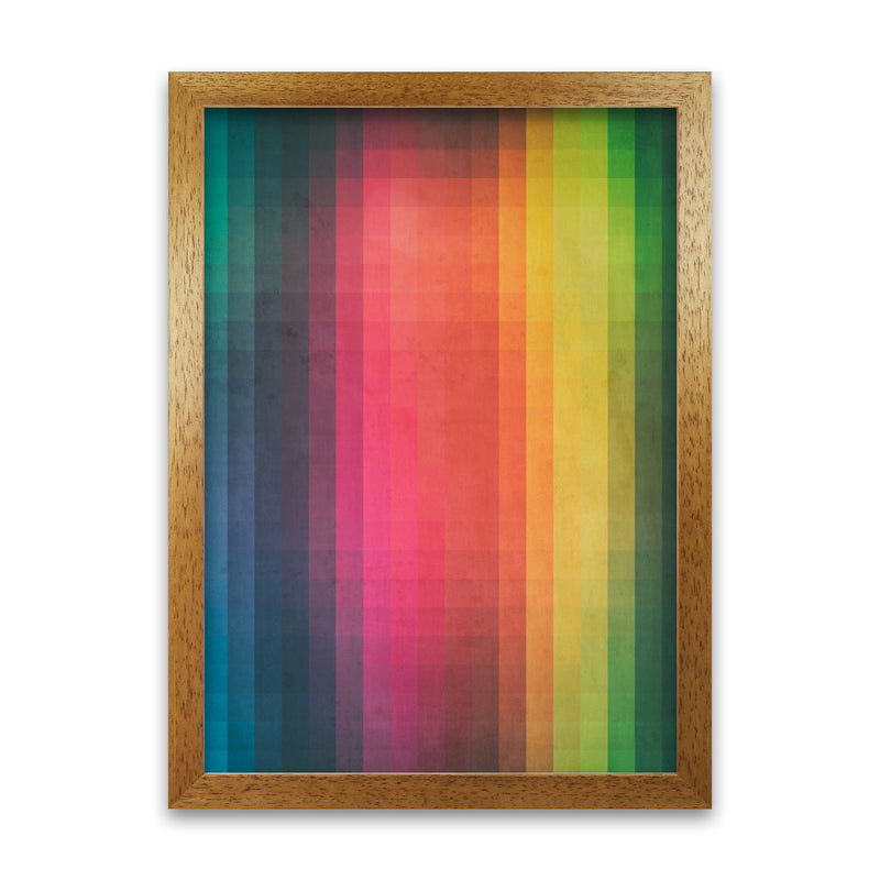 Rainbow Pixel Art Original Oak Grain