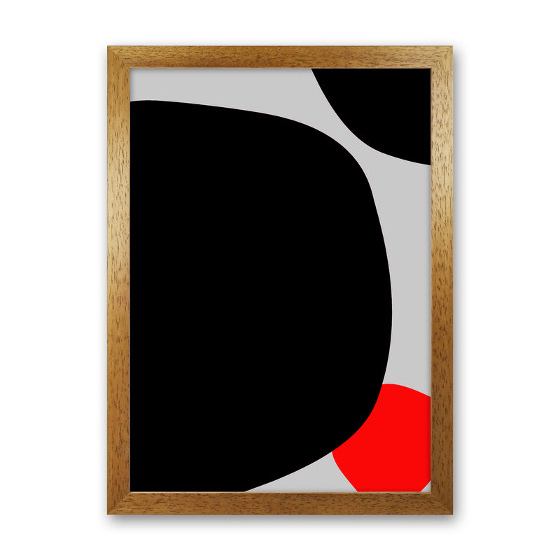 Abstract Black Shapes with Red Original A Art Print by Print Punk Studio Oak Grain