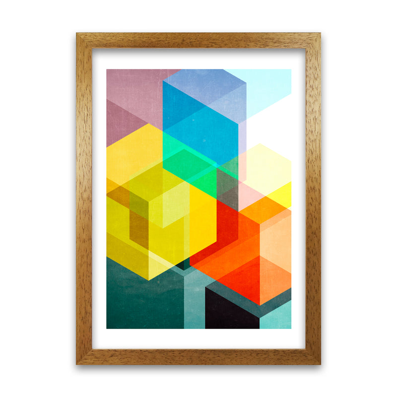 Bright Colourful Abstract Print A Oak Grain