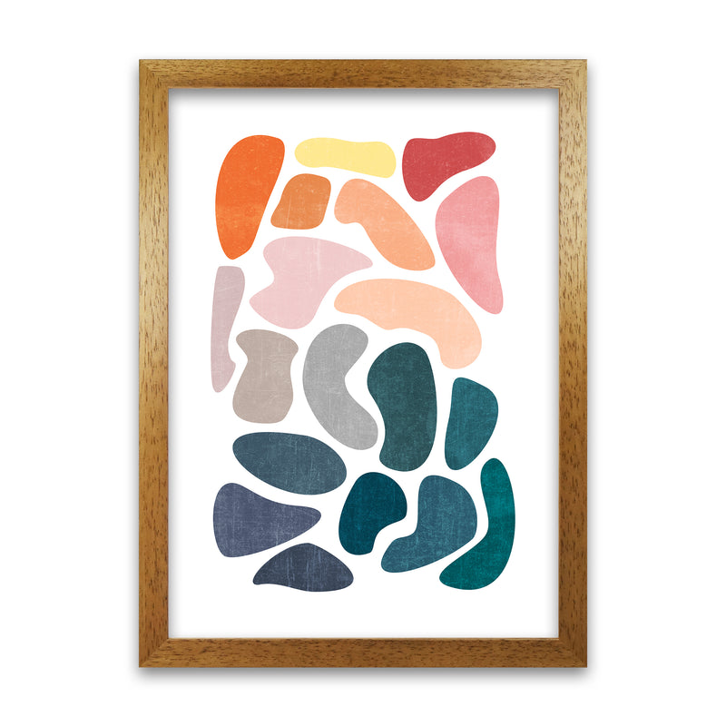 Colourful Abstract Shapes Print B Oak Grain