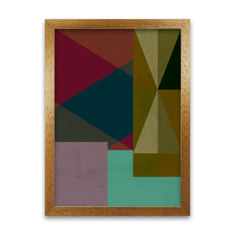 Dark Colourful Abstract Print A Oak Grain