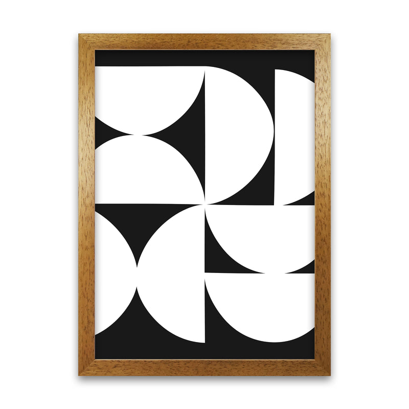 Abstract Black and White Half Circles Original Art Print by Print Punk Studio Oak Grain