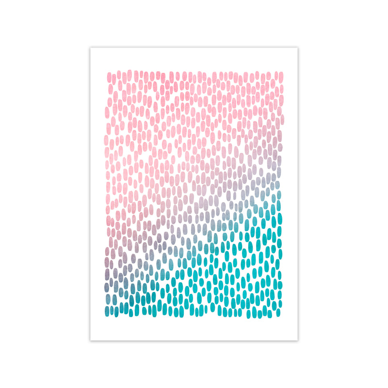 Pink and Blue Abstract Dots Print Only