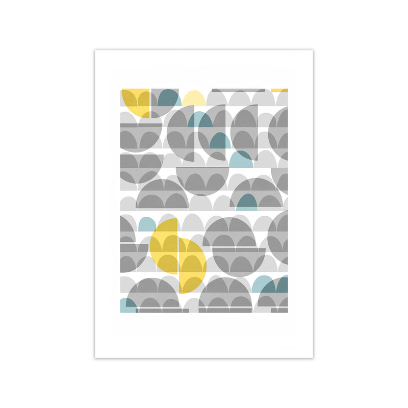 Geometric Grey and Yellow A Original Print Only