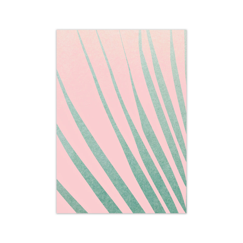 Green Leaves Pink Left Wall Original Print Only