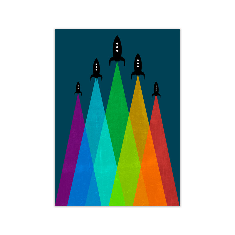 Rainbow and Navy Rocket B Print Only