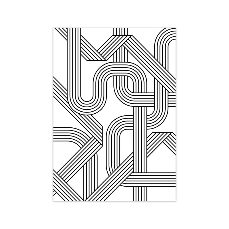 Black and White Abstract Lines Print Only